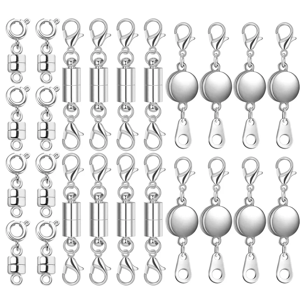 

24Pcs Magnetic Necklace Clasps & Closures,Jewelry Magnetic Clasp Connector Clasp Bracelet Extender for Jewelry Making