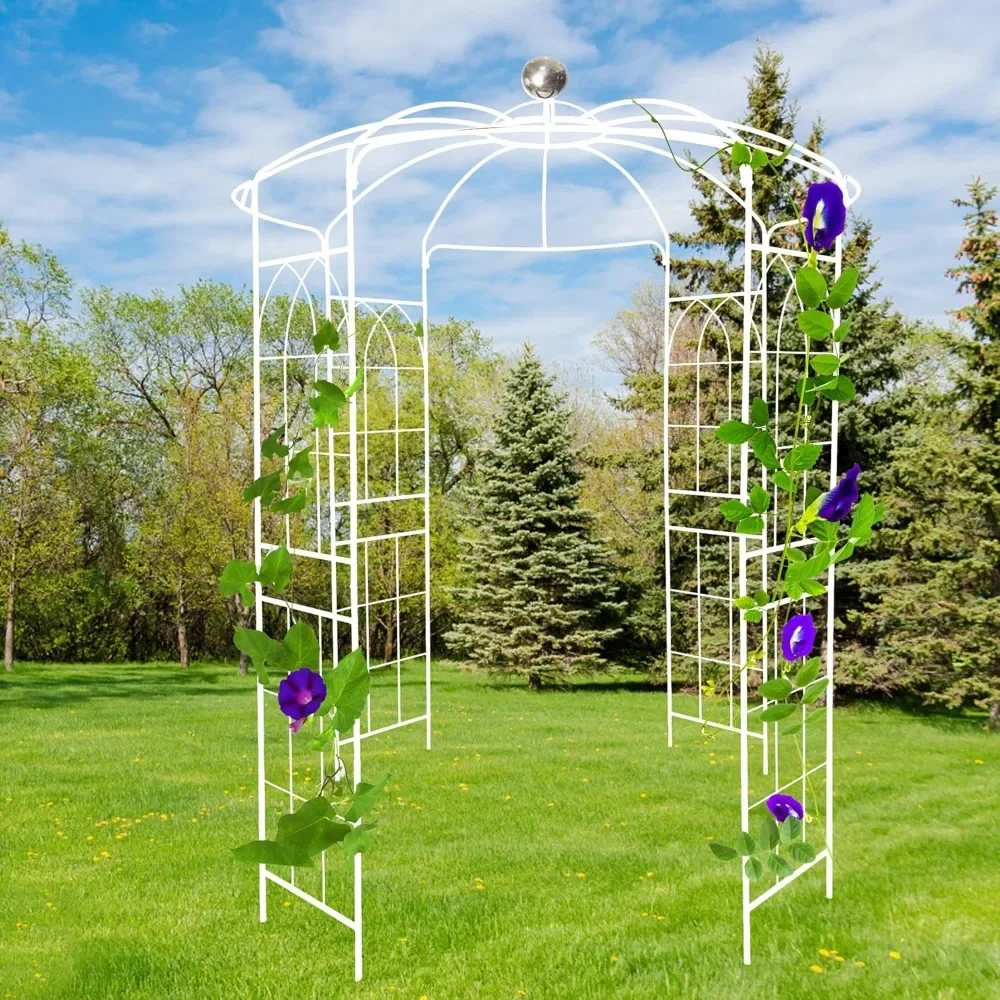 

XMSJ Garden Arch, Iron Garden Gazebo, 81.3 Inches X 114.2 Inches, Birdcage Shaped Gazebo for Wedding Party, Wedding Party