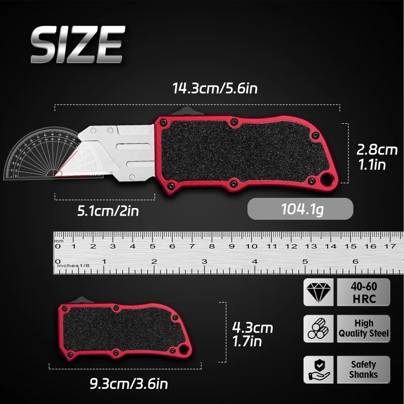 Premium SK5 Blade Utility Knife Aeronautical Aluminium Handle 5-in-1 Multitool for EDC Outdoor Paper Sharp Cutter Durable Gift