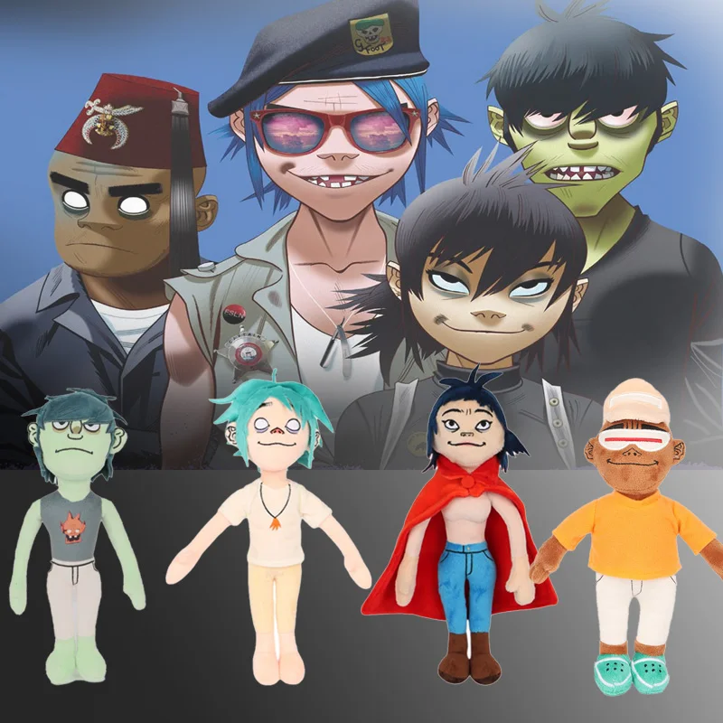 

Hot Gorillaz Noodle Plush Kawaii Virtual Band Street Fighter Stuffed Doll Cute Red Cloak Boy For Fans Enthusiast Children's Gift