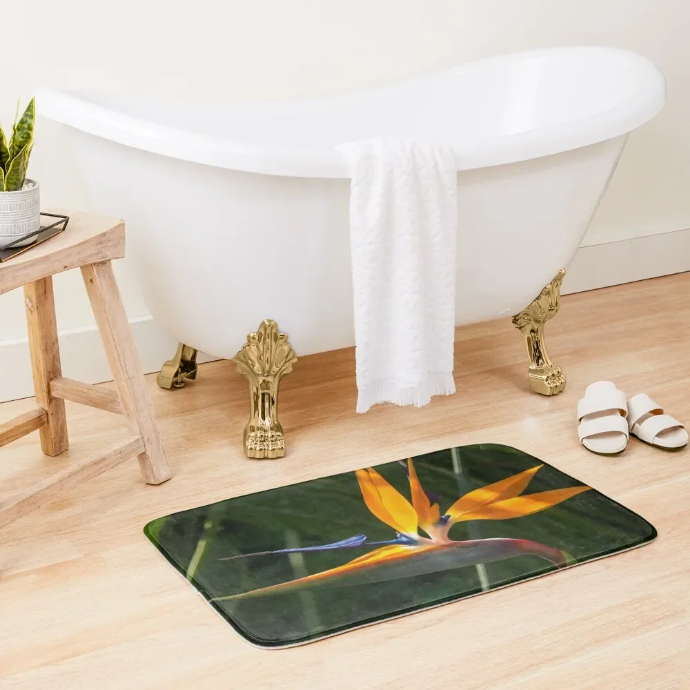 

Jewel from the Jungle - a Singular Bird of Paradise Bath Mat Floors For Bathroom Hallways Floor Toilet Foot Bathroom Mat
