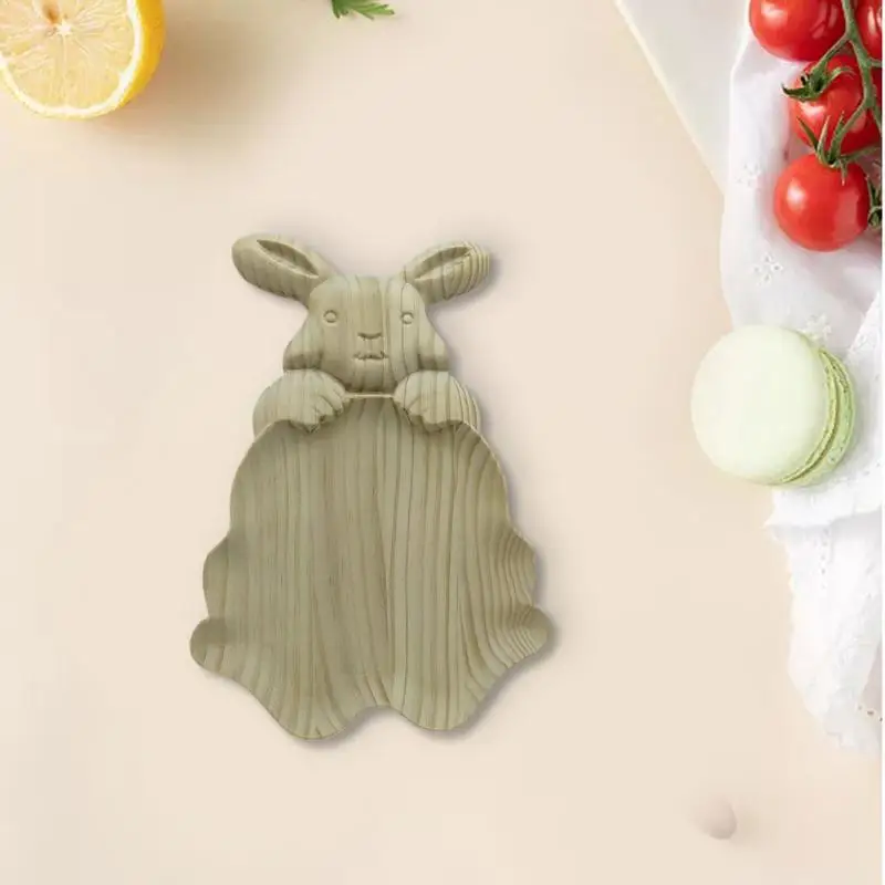 Easter Platter Cute Classic Rabbit Shape Charcuterie Board Rustic Wood Serving Platters for easter Table Centerpiece home perty