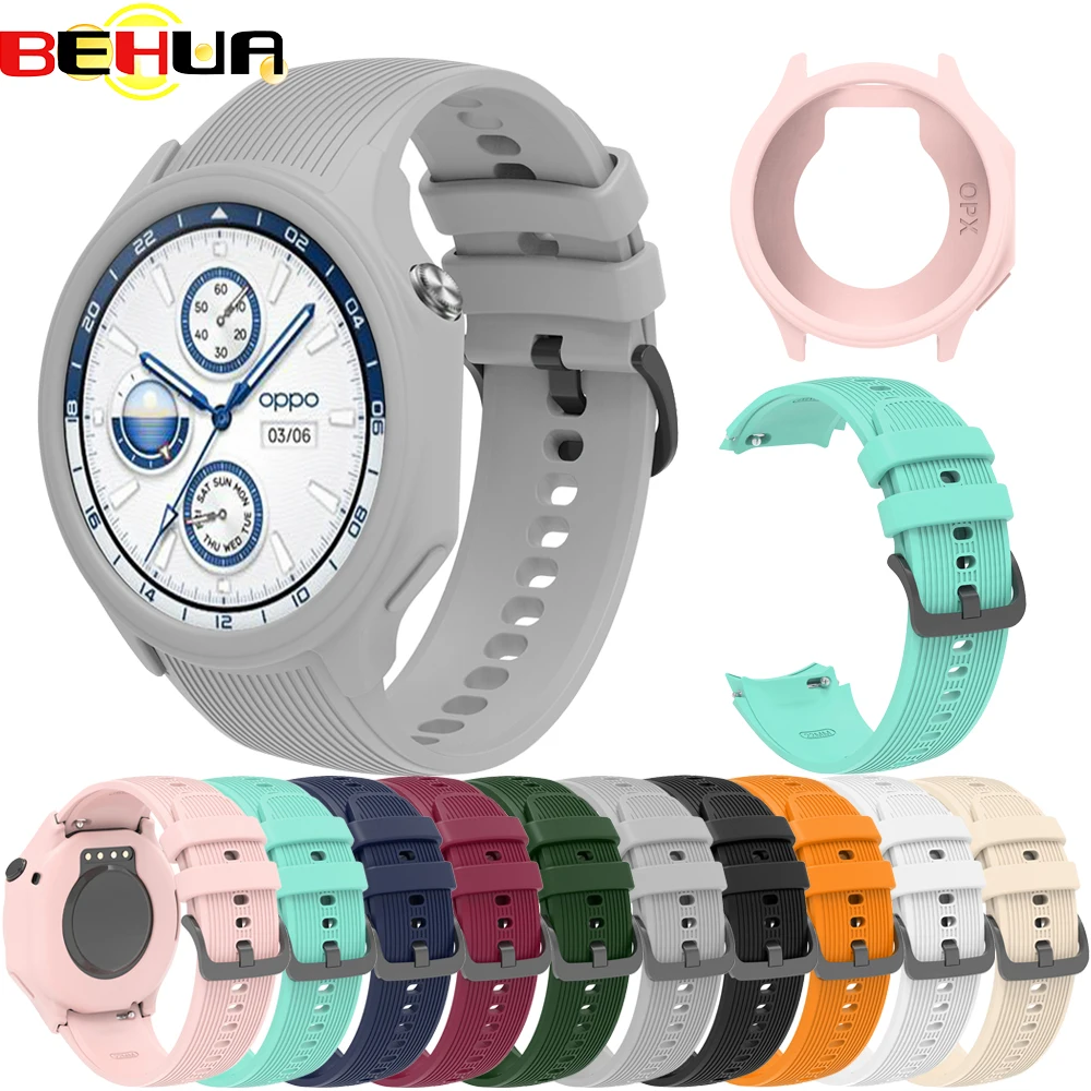 

Силиконовый чехол и ремешок для часов BEHUA для Oneplus Watch 2, спортивный браслет с ремешком для OPPO WATCH X, аксессуары для умных часов на запястье