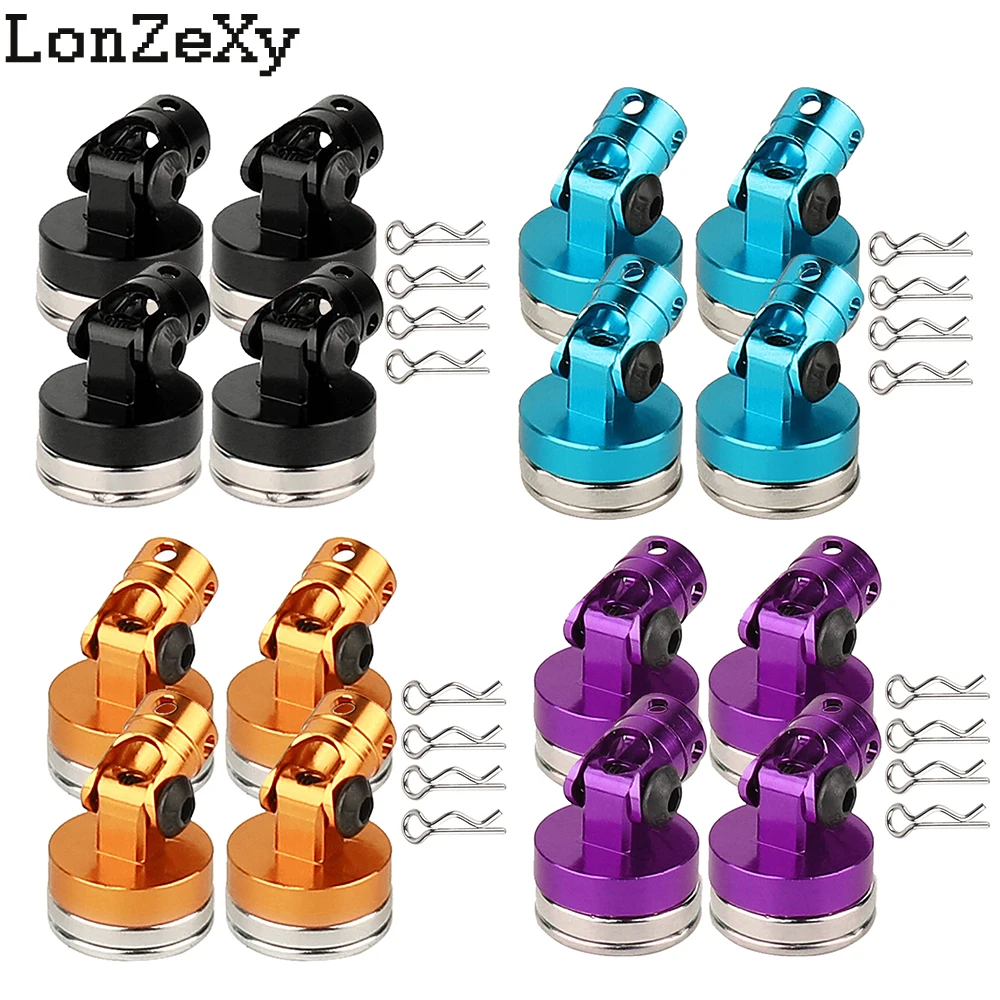 4pcs/lot Magnetic Stealth Invisible Body Post Mount Contact Shell Column + Clips 1/10 RC Drift Car HSP Sakura Redcat