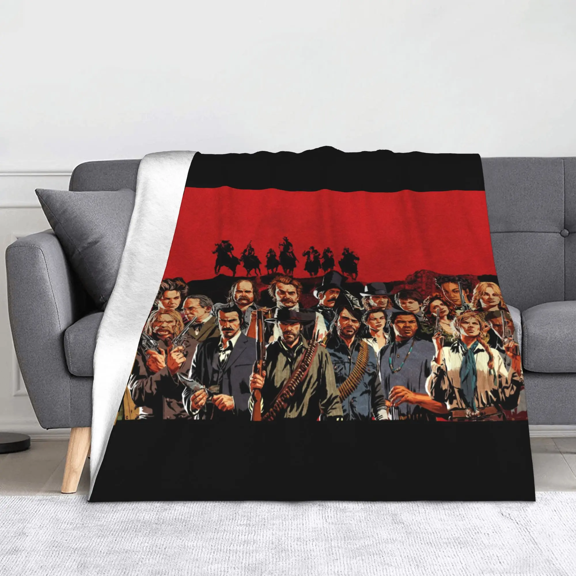 Reds Deads Game Redemptions Blankets Coral Fleece Spring Autumn John Jack Arthur Soft Throw Blankets for Sofa Bedding Throws