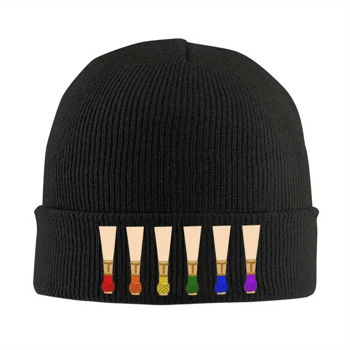 New  Bassoon Reeds (Rainbow) Warm Knitted Cap Fashion Bonnet Hat Autumn Winter Outdoor Beanies Hats for Men Women Adult