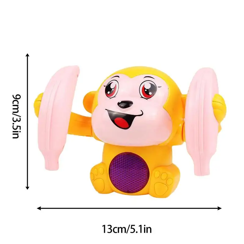 Electric Monkey Toy Light And Music Sound Sensing Tumbling Monkey Voice Control Baby Musical Toys Talking And Rolling 360 Gift