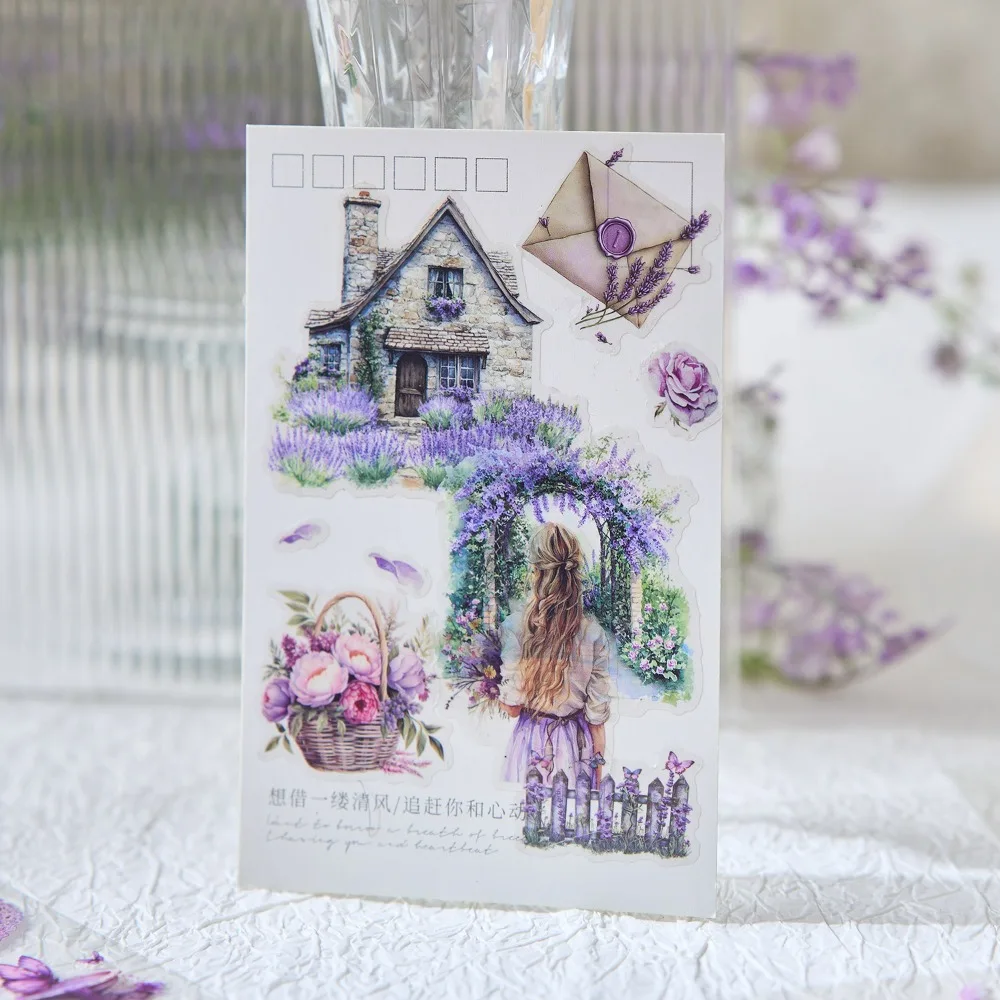 20 قطعة/الحزمة كتاب ملصقات مقطوع بالقالب PET ضوء عائم سلسلة الأحلام الضحلة موضوع كتيب ملصق شخصية فتاة الرجعية #6