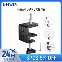 NEEWER Heavy Duty C Desk Clamp with Mounting Column for Light Stand, Adjustable Metal Table Clamp with 1/4\