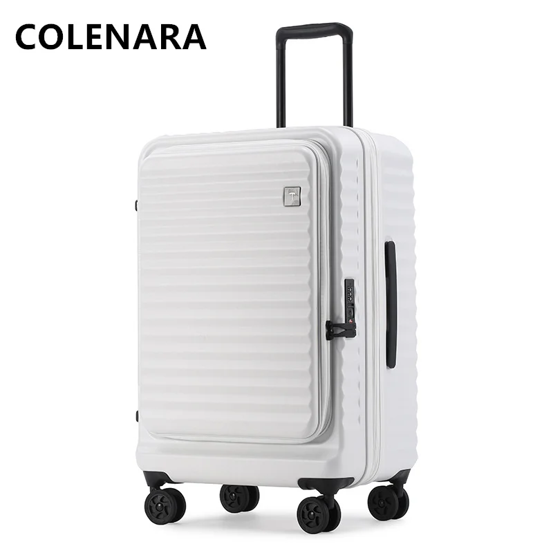 COLENARA-maleta de cabina con Apertura frontal para ordenador portátil, Maleta de equipaje Unisex con contraseña de 20 pulgadas, 24 \