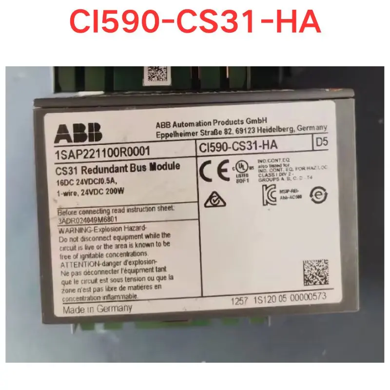 Used ABB AC500PLC communication module, CI590-CS31-HA redundant distributed interface module Functional test OK