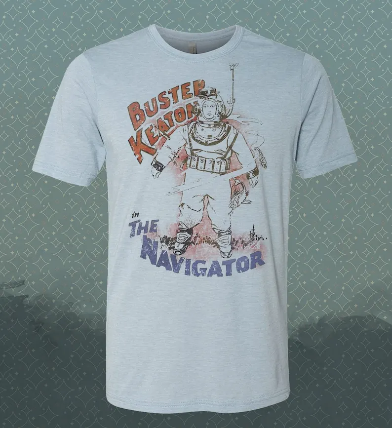 

Buster Keaton-The Navigator-inspired Vintage-style T-Shirt Film 20's Silent Comedy Movie Classic Tee