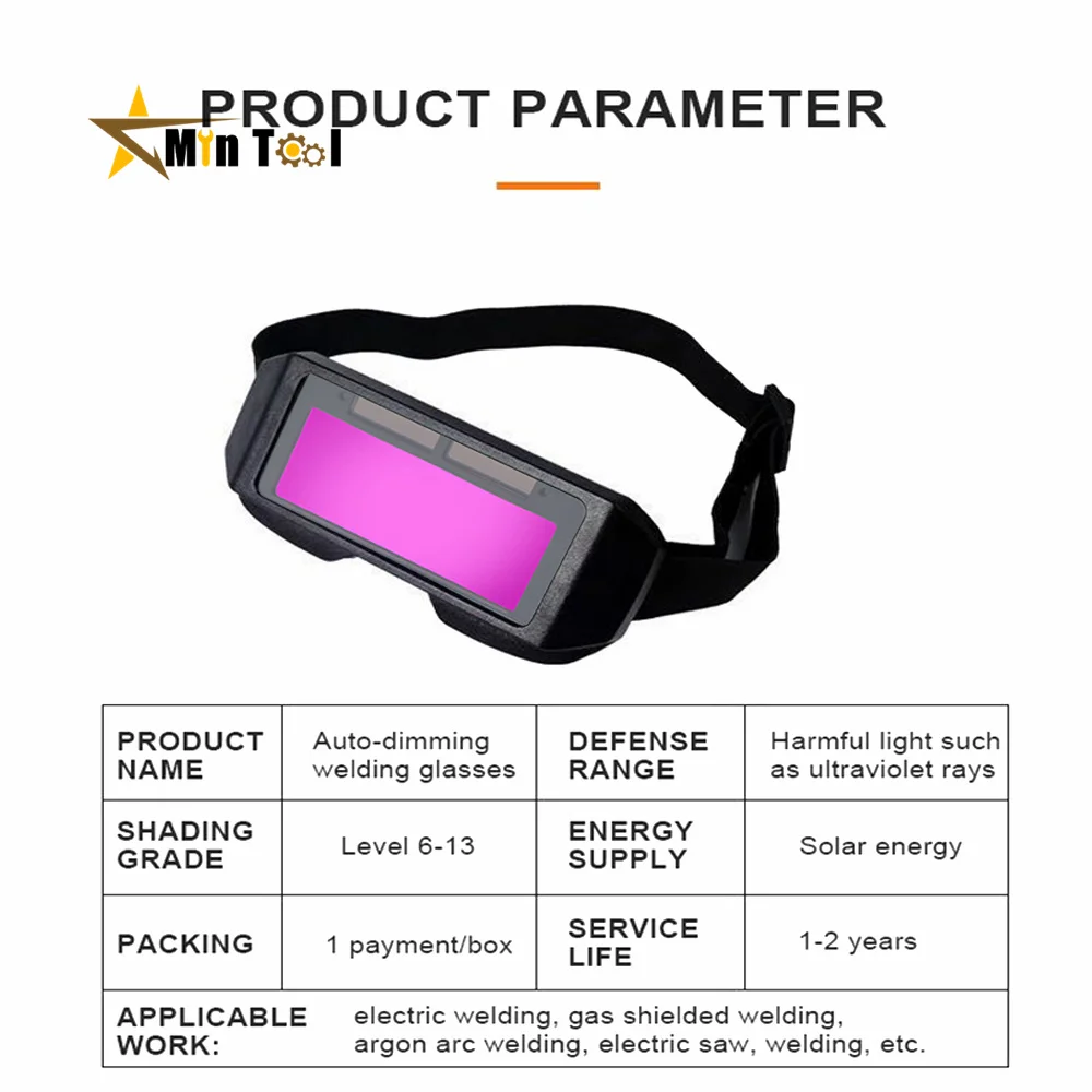 Óculos de soldagem escurecimento automático, mudança de luz, escurecimento automático, escudo anti-olhos, óculos para equipamento de máscara de