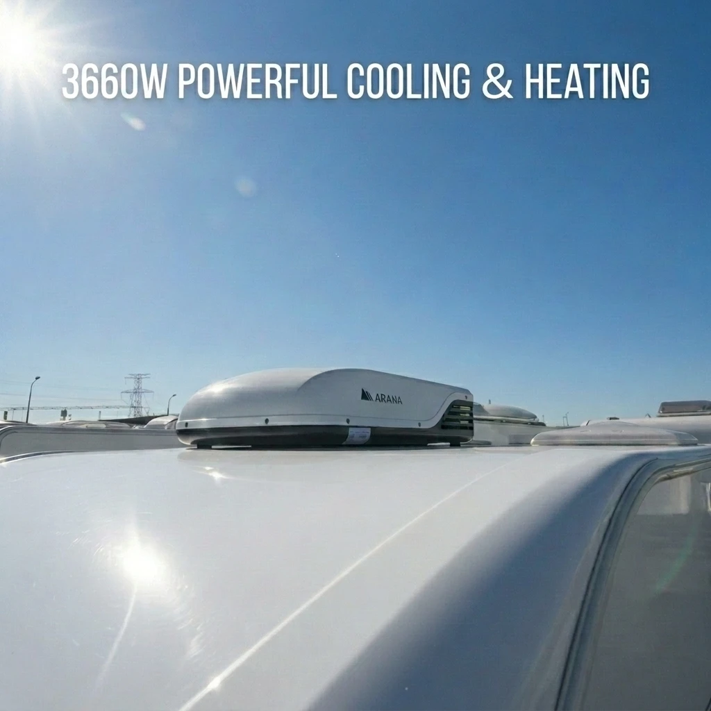 220V RV Rooftop AC System,Remote Control Cooling and Heating,for Caravan Bus Food Truck,CE Certified Rooftop Parking Cooler