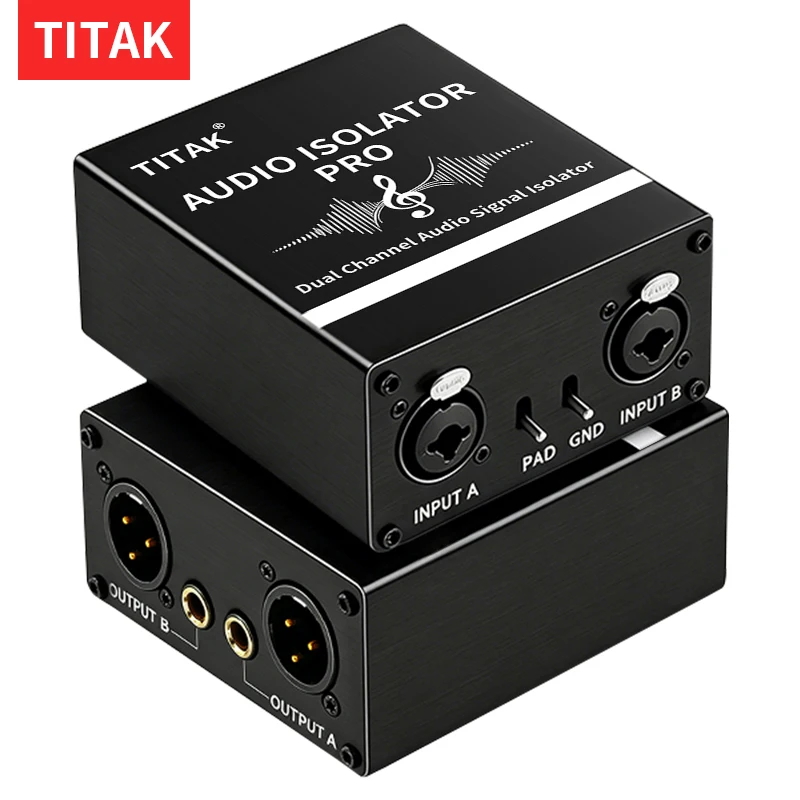 

Dual Channel Balanced Audio Ground Isolator Noise Reduction Hum Remover for Recording Studio Live Event DJ Performance