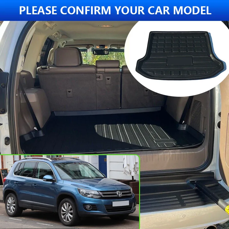 For Volkswagen VW Tiguan 5N 2009-2016 2012 2014 Car Rear Trunk Protector Pads Auto Waterproof Liner Anti-Fouling Mat Accessories