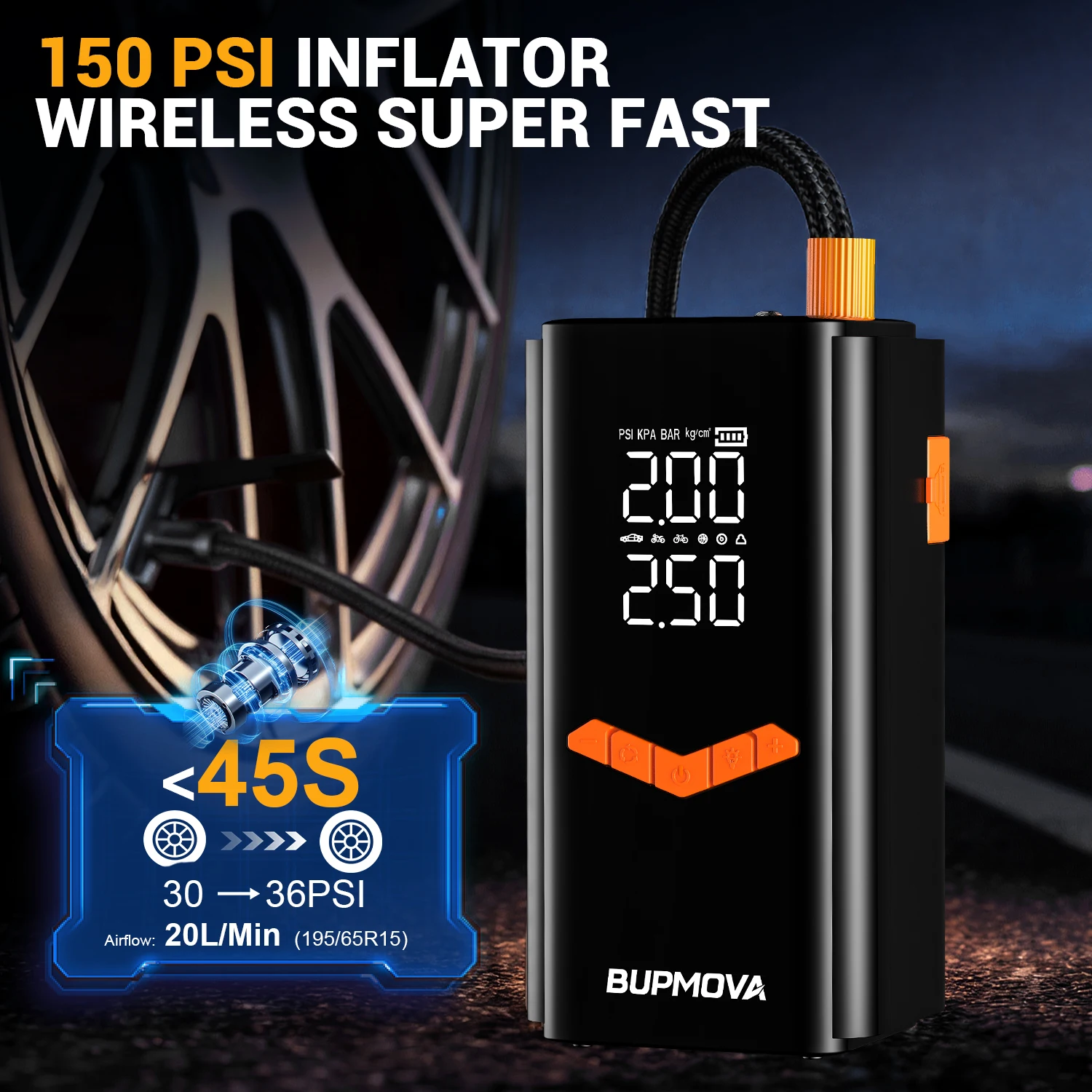 Auto-Starthilfe Powerbank mit Luftkompressor Tragbarer Booster Jumper Box Batterieladegerät Auto-Elektronikzubehör – Detail 1
