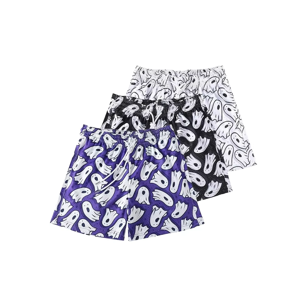 

Американские спортивные шорты с милым призрачным узором, быстросохнущие дышащие свободные баскетбольные уличные шорты, уличные дышащие шорты, мото