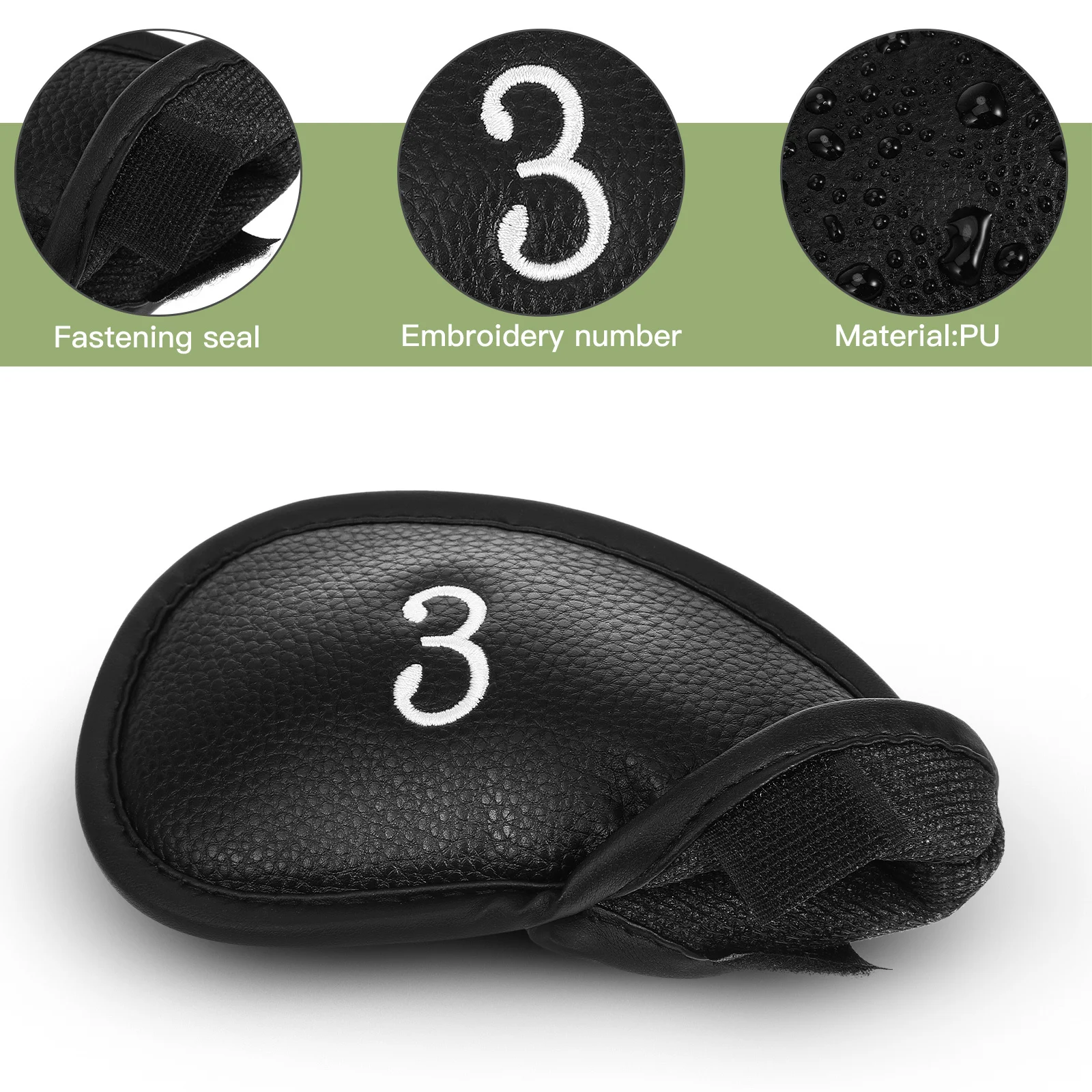 12 шт., чехлы для гольф-клубов премиум-класса, водостойкие, из искусственной кожи, внешний слой, мягкая подкладка, защита для утюгов водителя, клюшка, легко идентифицировать