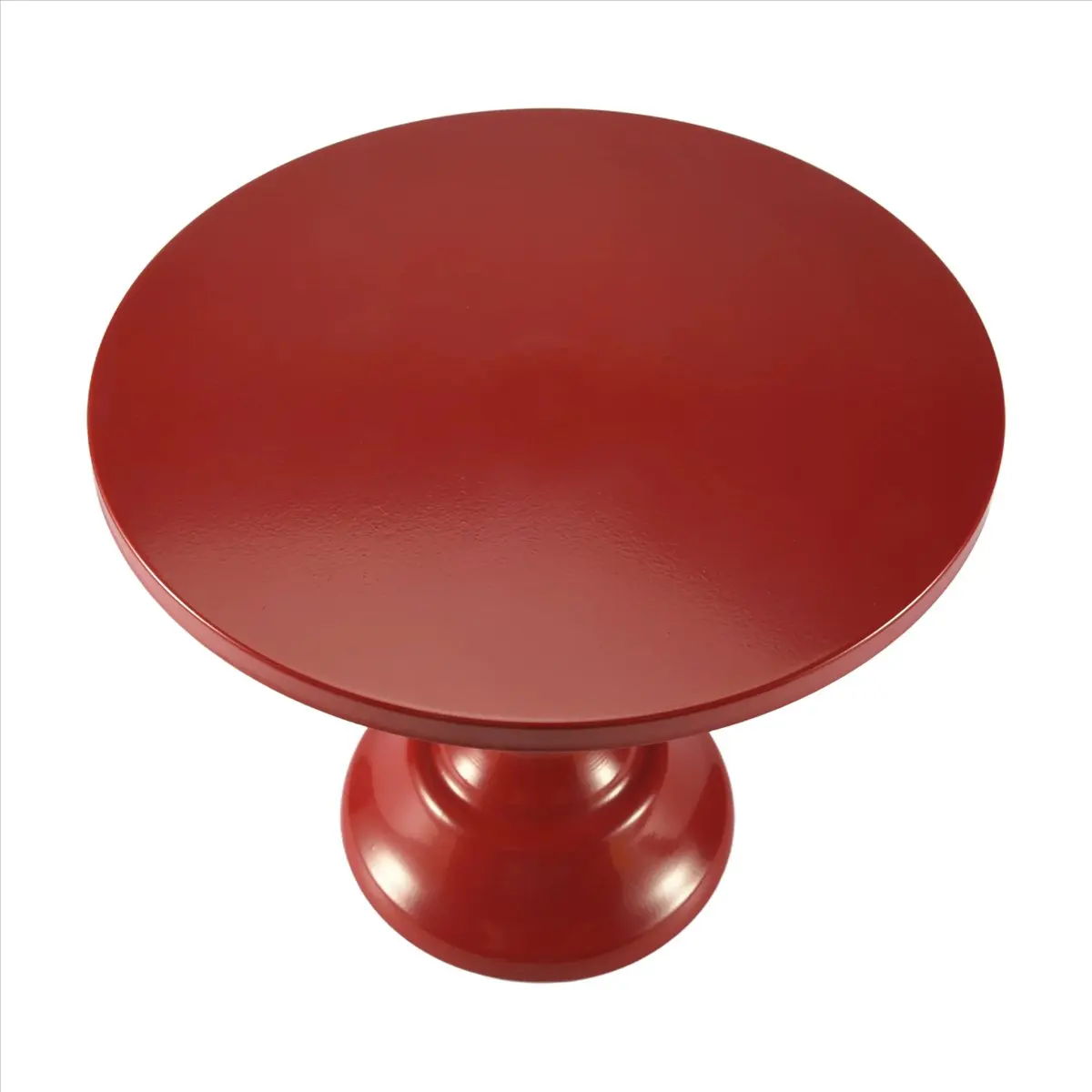A56X Metal Iron Cake Stand Round Pedestal Dessert Holder Cupcake Display Rack Bakeware for Birthday Wedding Party (Red M)