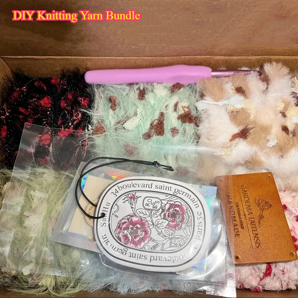 

Набор пряжи для вязания своими руками - 6 шт., 50 г, смешанная нить с инструментом для вязания крючком для шарфов, уникальный креативный подарок