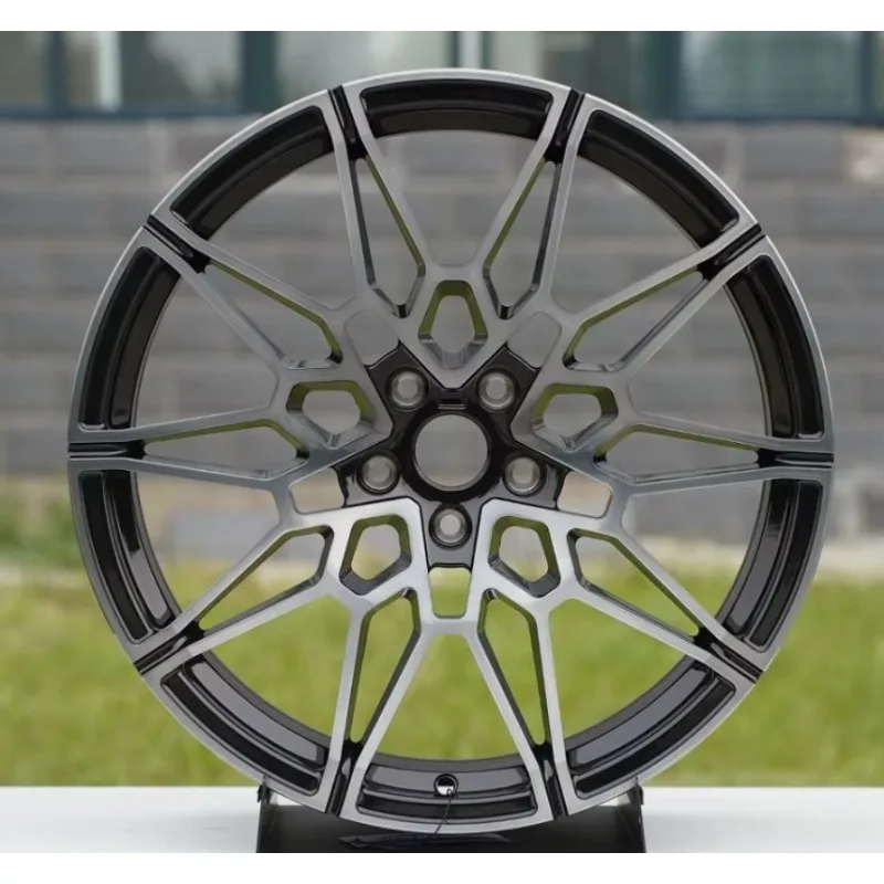 17-20 Inch 5x108 5x112 Lightweight High Rigidity Multi-Spoke Black Forged Aluminum Alloy Wheel Rims for Sports Cars and Coupes