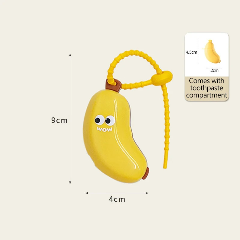 Banana Toothbrush Head Protective Cover With Toothpaste Compartment Toothbrush Dust Clamp Portable Travel Style Storage Box