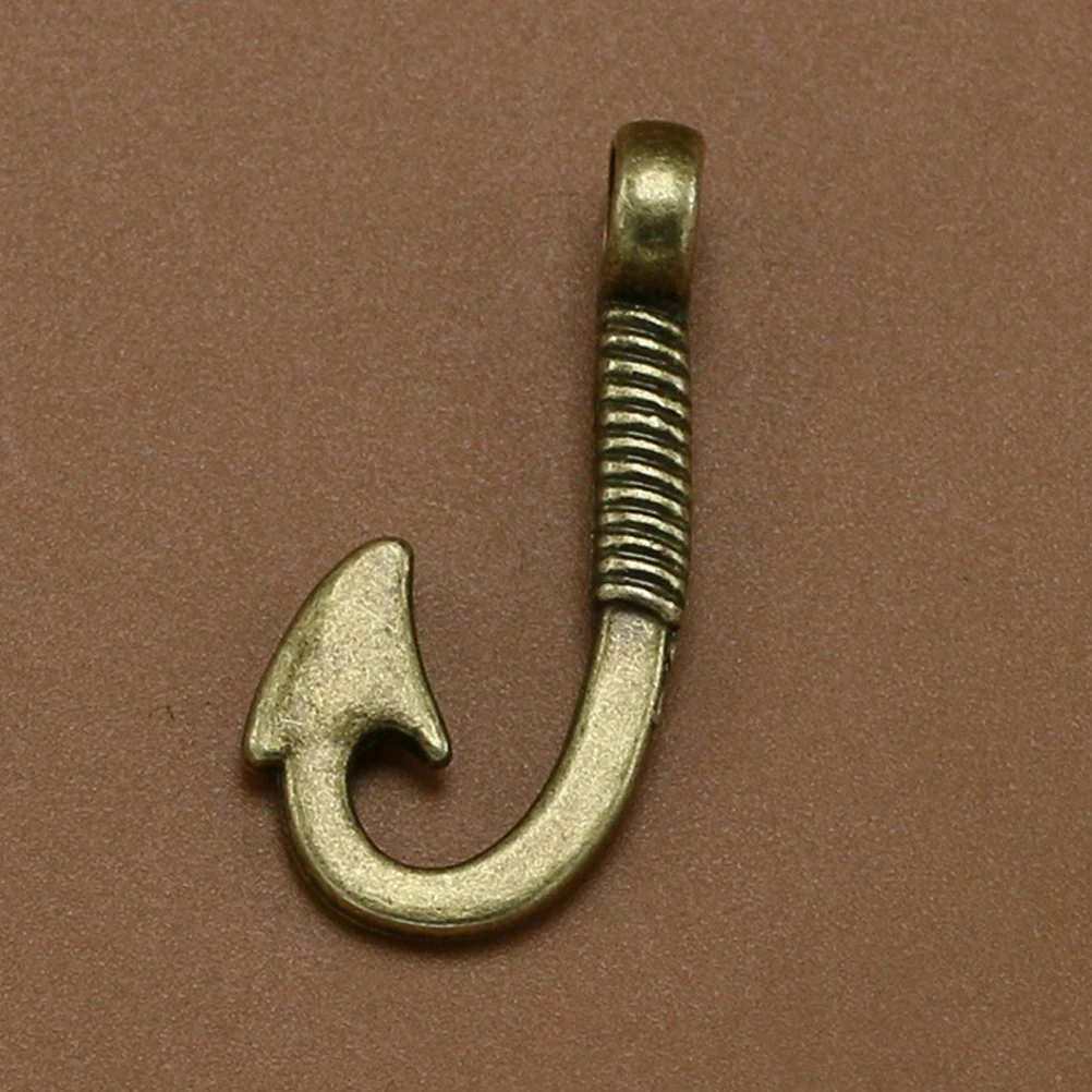 

50 Pcs Bronze Fish Hook Pendant Necklace Bracelet Jewelry Making DIY Vintage Fashion