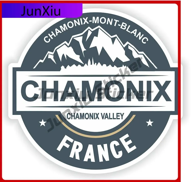 

Chamonix Mont Blanc France Ski Snowboard Sticker Scratch Cover Sticker For Car Bumper Moto Motorcycle Stickers Custom Logo Decal