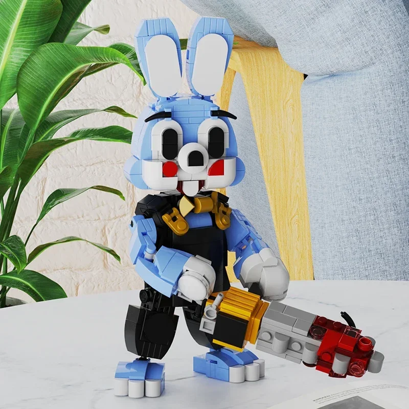 Movie Merchandise Horror Revenge Chainsaw Rabbits Building Blocks MOC Silented Hilled Rabbit Assembly Model Puzzle Kids Toy Gift