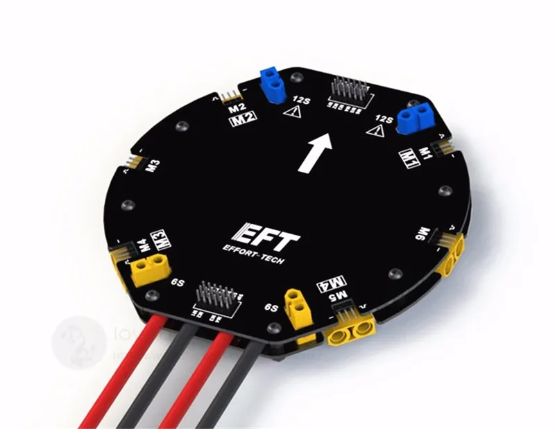 EFT Large Current Power Distribution Board PDB Board 12S 480A for Agricultural drone Quadcopter Hexacopter