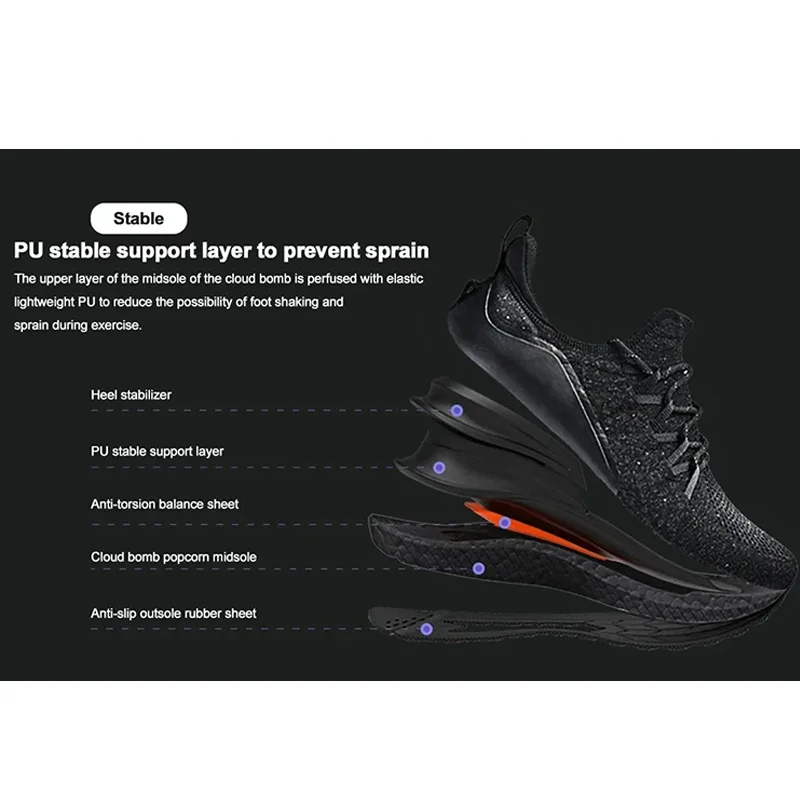 Mijia Casual Tennis Shoes 4 Men Fashion Breathable Shock-absorbing Walking Jogging Trainers Sports Male Running Leisure Shoes