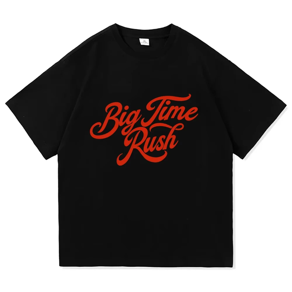 Camiseta roja Big Time Rush Ringer para mujer y hombre, camiseta con estampado 3D, camiseta suave y transpirable con gráfico, cuello redondo, ropa holgada de manga corta