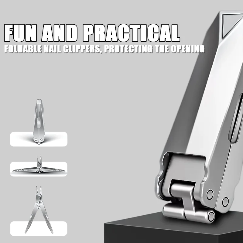 Innovadores cortaúñas plegables en ángulo, alicates para uñas plegables, tijeras para uñas de acero inoxidable, herramientas portátiles para decoración de uñas de viaje