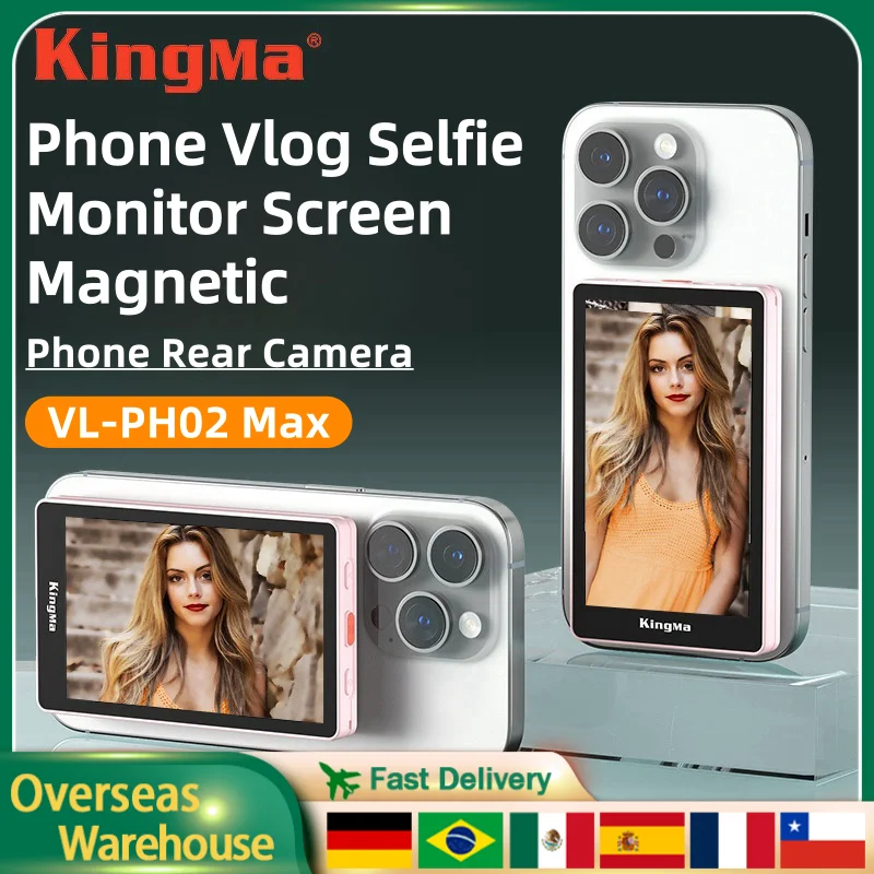 Kingma Smartphone Vlog Selfie Monitor Screen Magnetic Phone Rear Camera For Selfie Vlog Live Stream Android Iphone Custom Gift