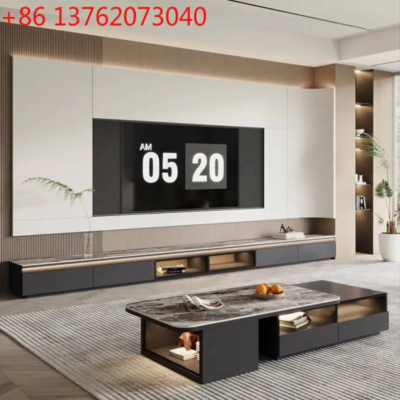 Mueble de TV minimalista europeo, mueble de TV largo y oscuro para ahorrar espacio en la oficina, mueble de TV de diseño para sala de estar, muebles para el hogar