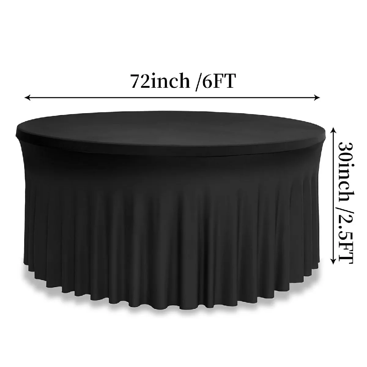 1pc Stretch Fitted Round Spandex Tablecloth with Soft Stain Inner - Ideal for Birthday, Bridal Shower, Party Decoration