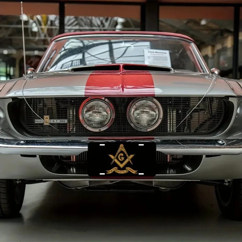 ملصق حائط معدني ماسوني - ديكور منزلي من الألومنيوم مقاس 6 × 12 بوصة مع شعار "الإيمان والأمل والخيرية" - تصميم ذهبي وأسود #4