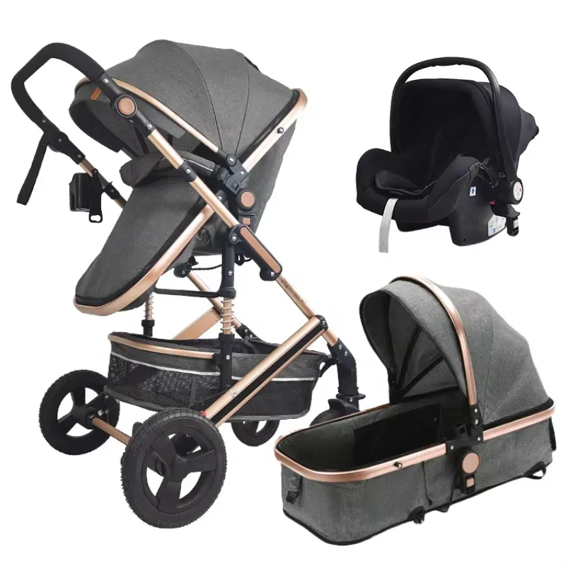 Baby products hot selling 2024 Stroller Baby Leather Multi-Functional Baby Stroller Umbrella Kinderwagen