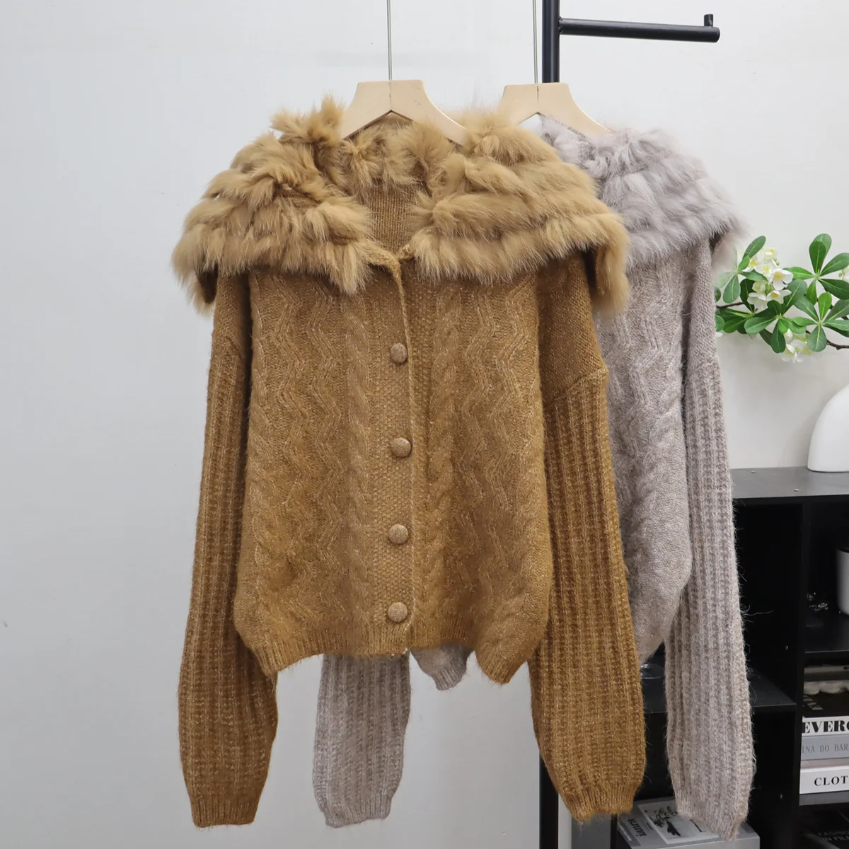 

Women Cable Knitted Cardigan Sweaters Solid Jumpers Sailor Collar Long Sleeves Single Breasted Loose Casual 2025 Autumn Winter