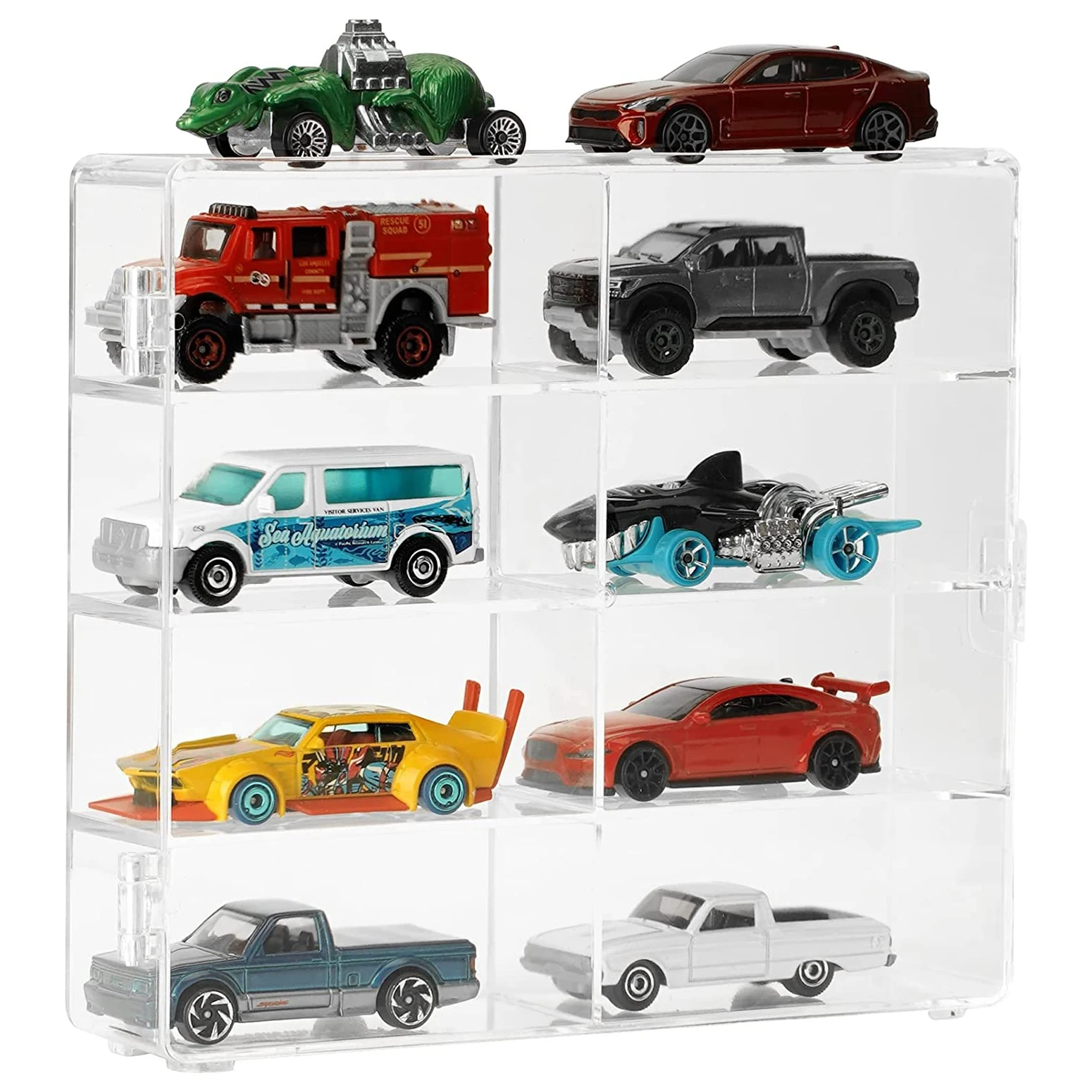 Acrylic Display Case Compatible with Hot Wheels, Matchbox Cars, 8 Slots Car Model Display Case for Hot Wheels, Matchbox Cars