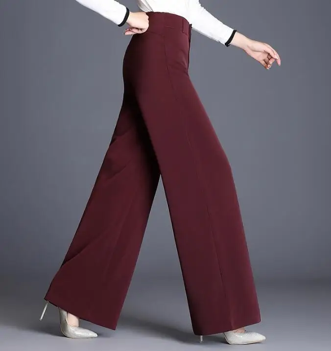 Women High Waist Wide Leg Pants Long Spring Drooping Long Trouser Work Business