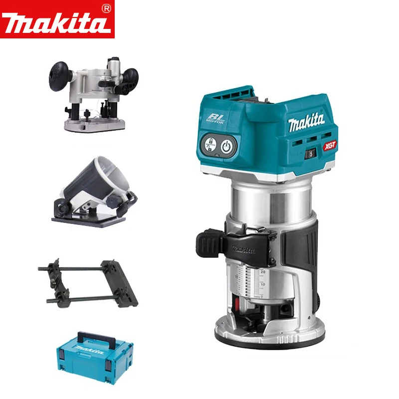 Makita 40V Rechargeable Trimming Machine RT001G Multi-function Slotting Tool Carving Machine Woodworking Tool RT001GZ08