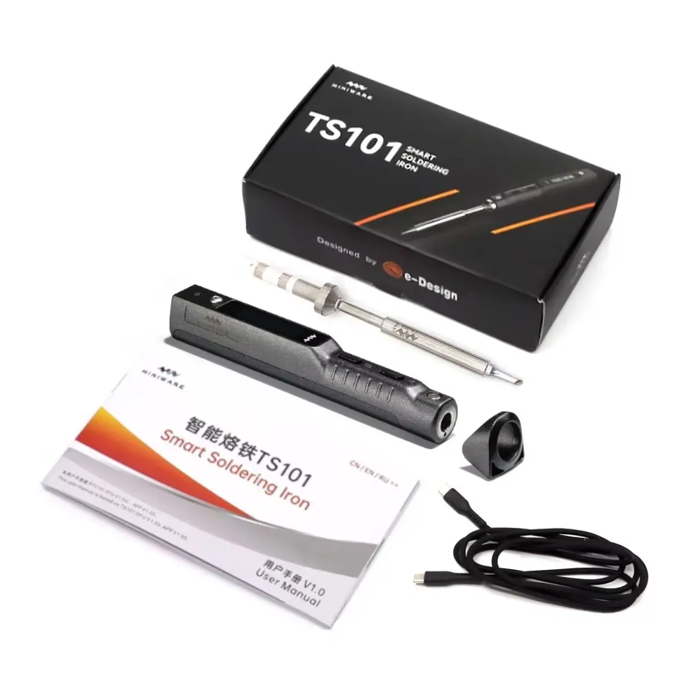 Miniware TS101 Soldeerbout TS100 Upgrade Originele Draagbare Verstelbare Temperatuur Digitale Soldeerstation Tip TS-BC2 PD3.1 90W