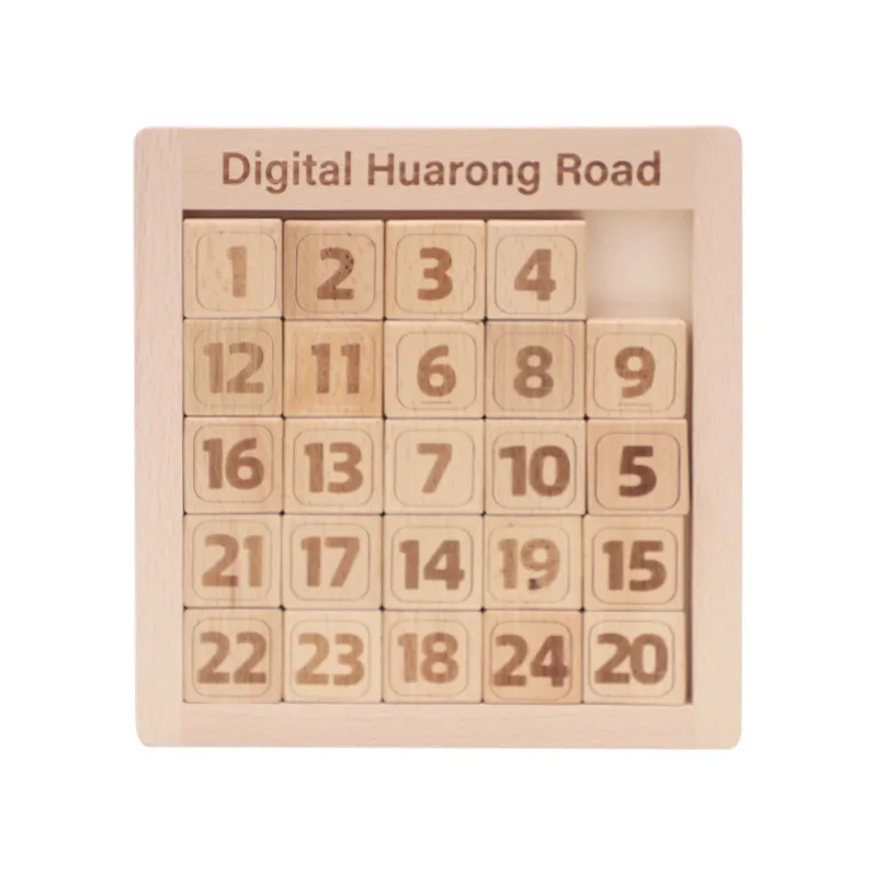 De madeira 9/15 PCS Números Digital Huarongdao Deslizante Quebra-cabeça Inteligência Mente Cérebro Teasers Quebra-cabeças Jogo