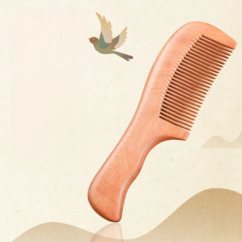

Handcrafted Peach Wood Hair Comb Traditional Eastern Aesthetic Classic Shaped Wooden Artistry Premium Quality Hair Care Tool