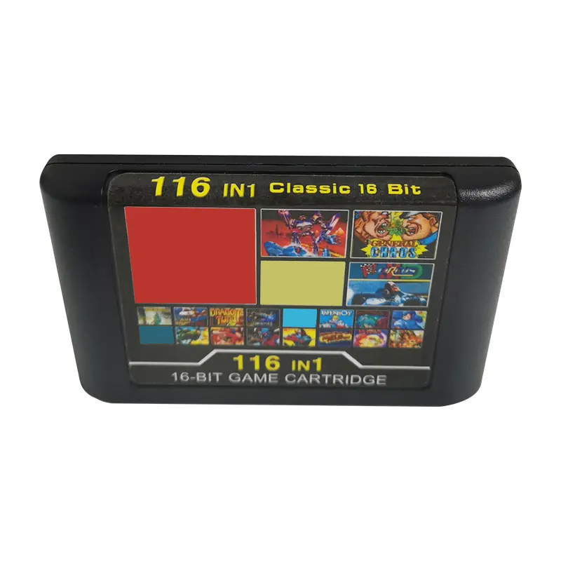 16 BIT MD Game Card - 116 in 1 Genesis Multicart Cartridge For Classic Mega Drive Original Console | Region Free