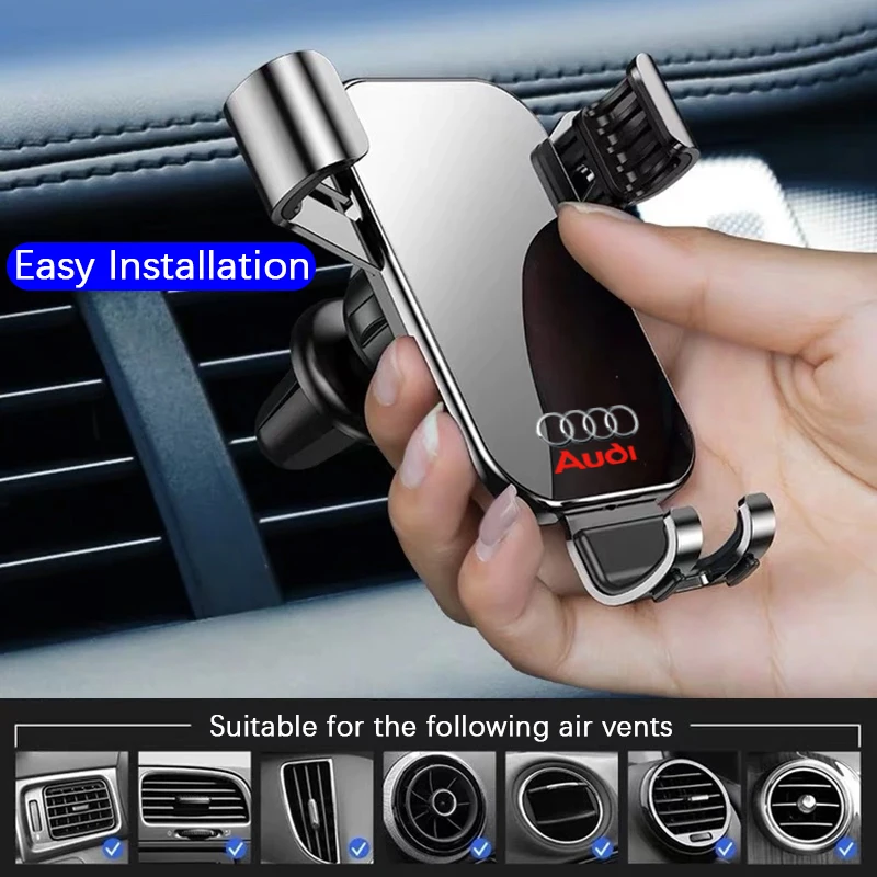 Car Gravity Phone Holder Car Air Outlet Mobile Phone Holder Car GPS Navigation Bracket For Audi A1 2011-2019 Auto Accessories