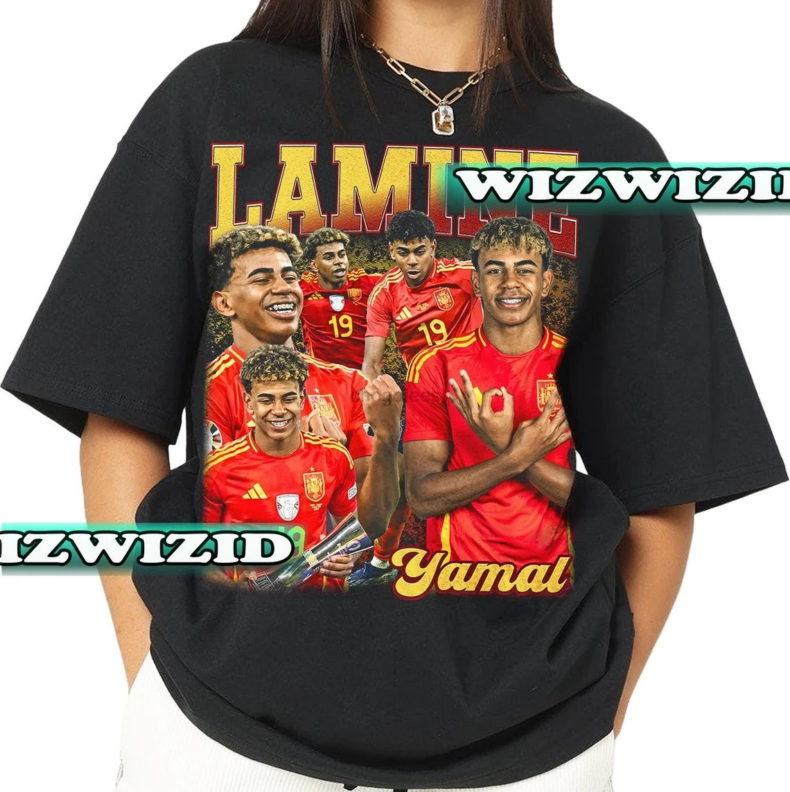 Retro 90's Lamine Yamal Homage T-Shirt Lamine Yamal Golden Boy Fan Tee Graphic T-Shirt Gift For Women and Man Unisex T-Shirt