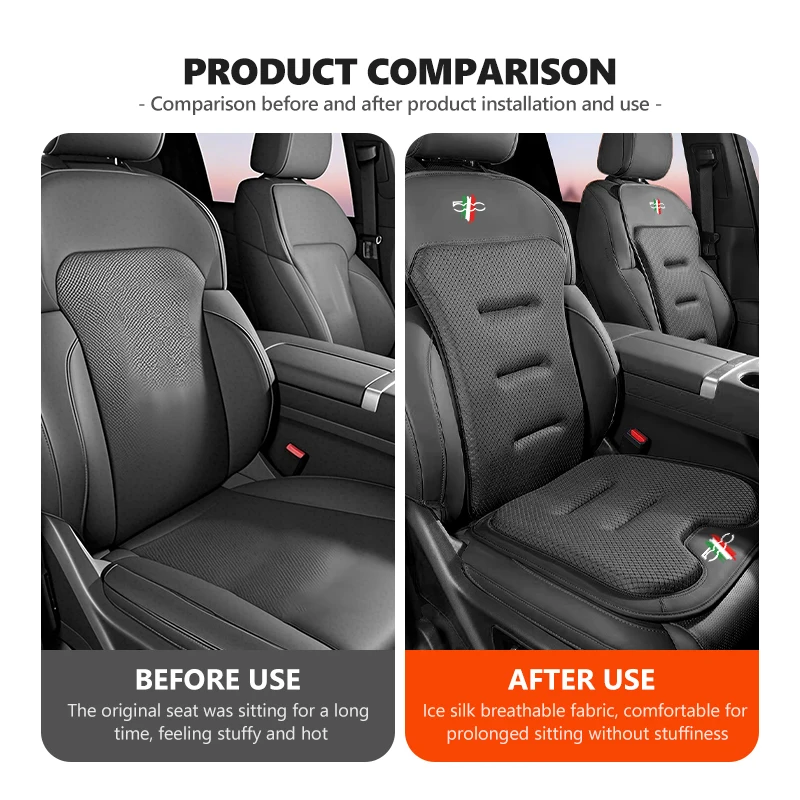 Car Seat Cushion Increase Height Fatigue Relief Anti-slip Pad For Fiat Abarth Abarth 124 Abarth 595 500X 500L